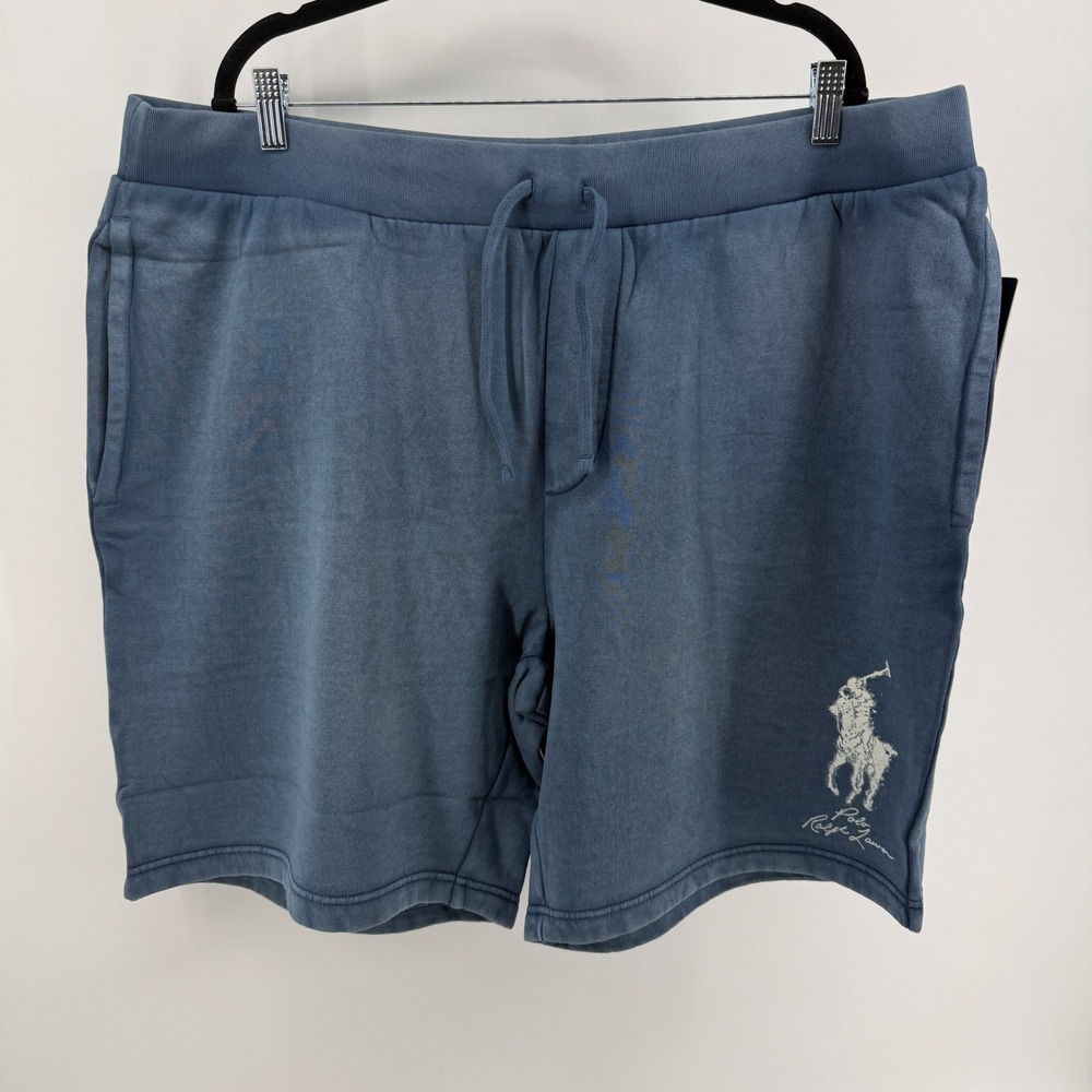 Polo Ralph Lauren Mens Big Pony Fleece Shorts Clancy Blue 2XB 711941842001‎